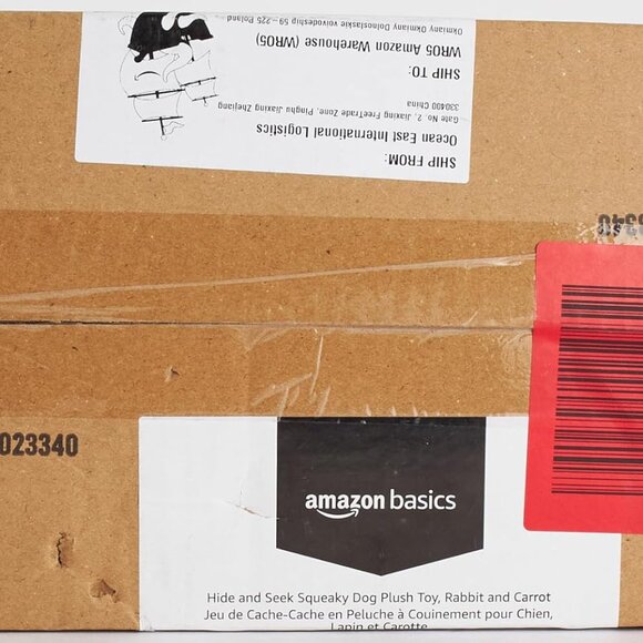 Hide and Seek Squeaky Dog Plush Toy, Rabbit and Carrot, Orange and White, 5 Pack - Picture 12 of 16